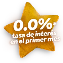 0.0%* tasa de interés en el primer mes