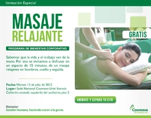 Masaje Relajante GRATIS_Viernes 13 de julio